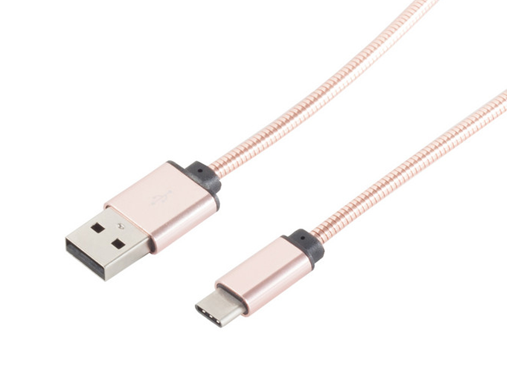 1273-1: USB Ladekabel C Steel rosegold 1,0m